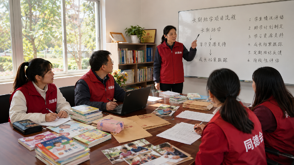 同德会启动“同德助学计划”升级工作，围绕困难学生长期助学、学习资源支持、成长档案跟踪等内容，形成更加清晰的项目体系